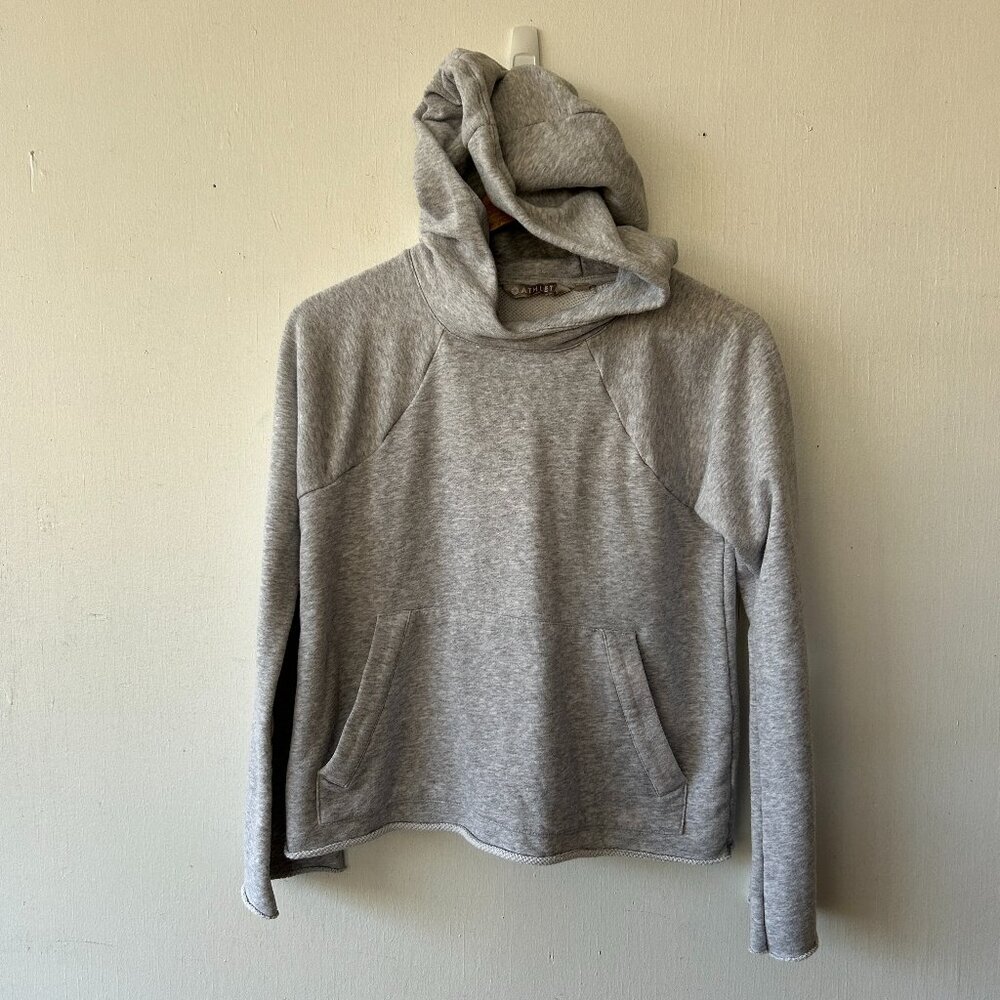 Athleta  Boxy Hoodie Womens XS Gray Oversized Sweatshirt Pocket Athletic